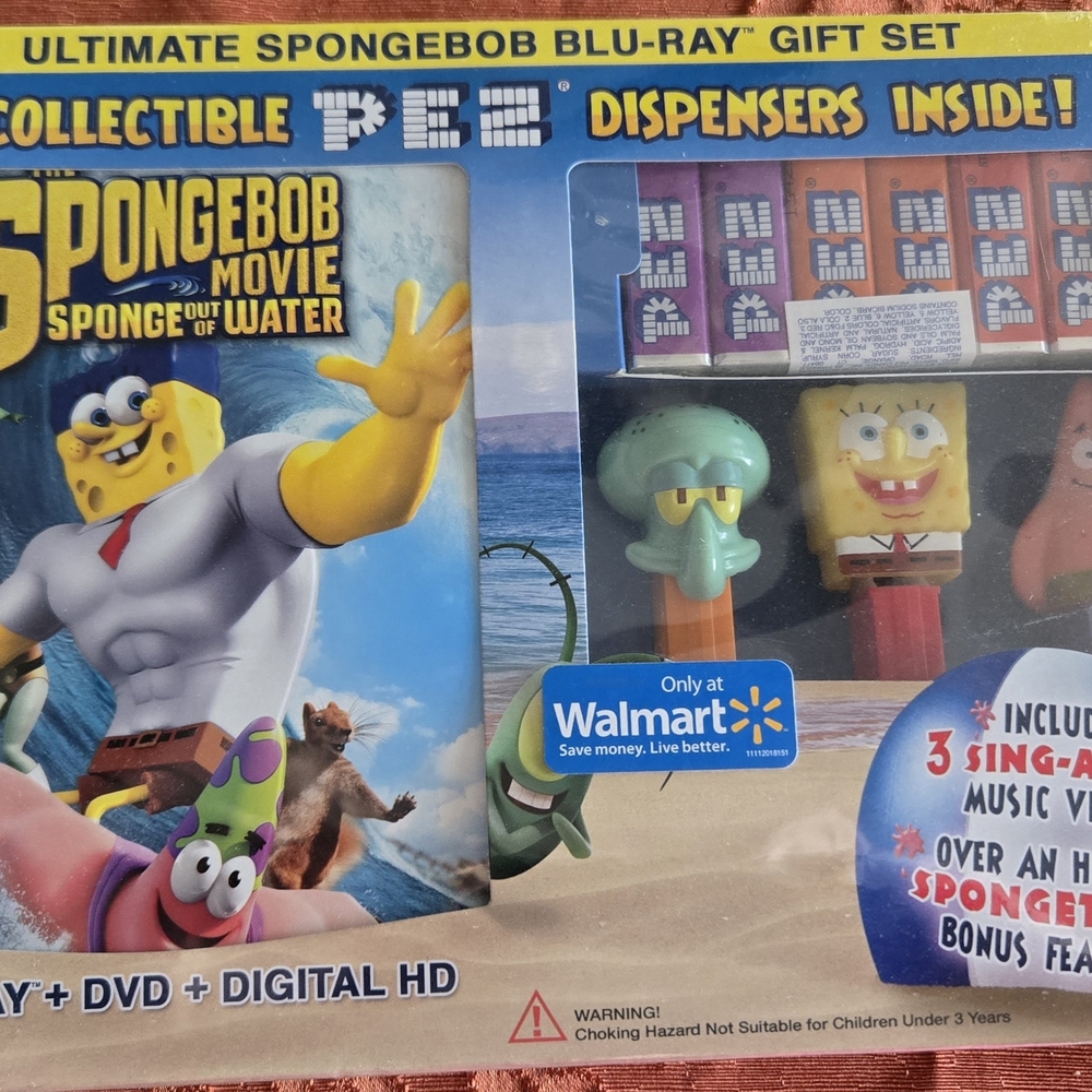 SpongeBob Movie Blu-Ray Gift Set with PEZ Dispensers